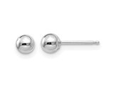 Small Gold Button Ball 4mm Stud Earrings in 14K White Gold